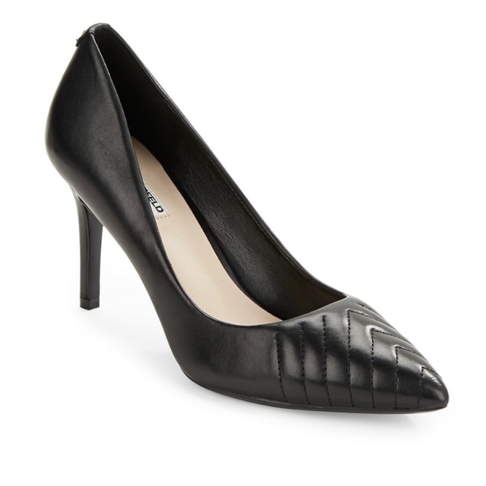 NWT Karl Lagerfeld Roulle Leather Toe-Point Pumps